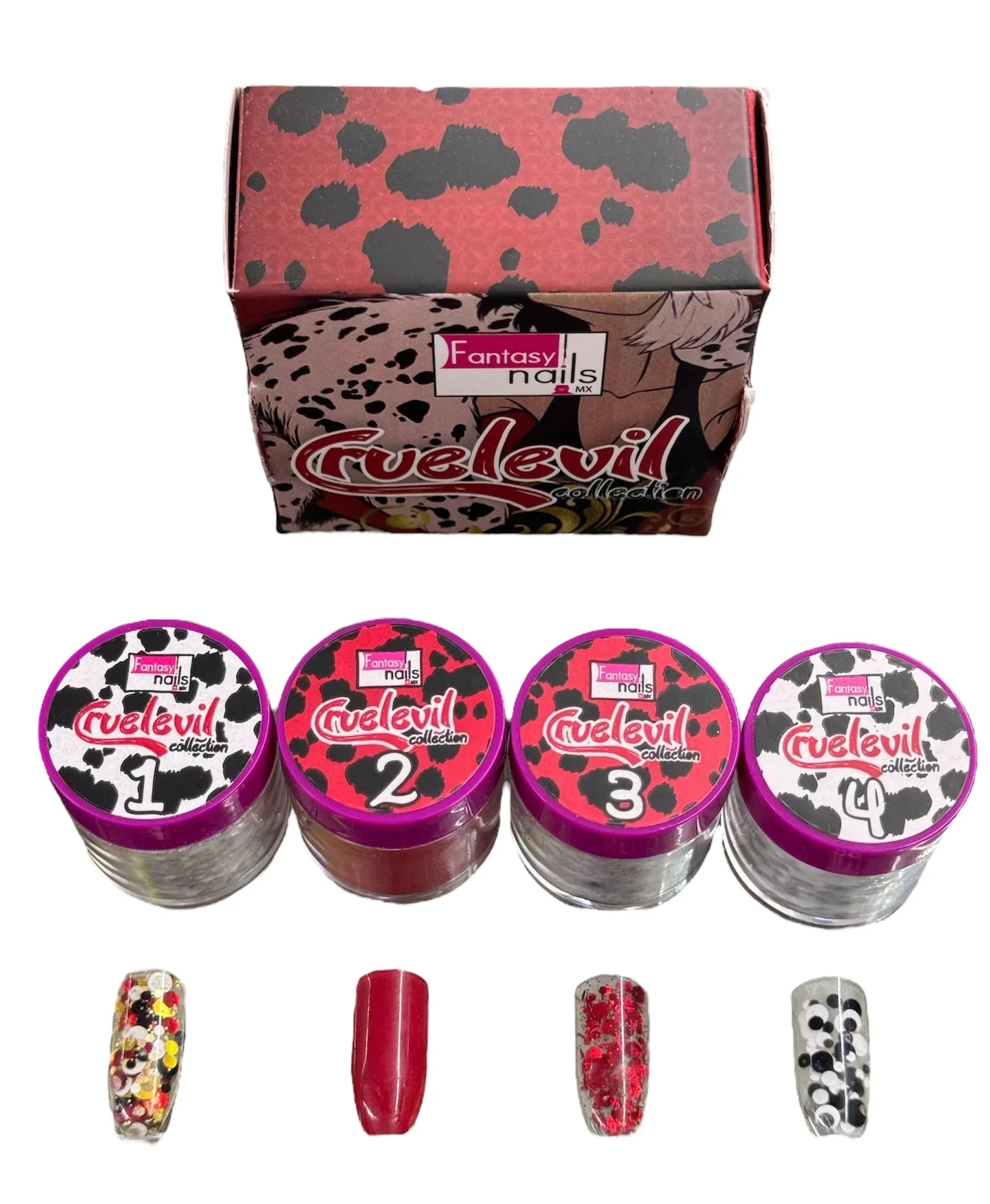 Acrílico Colección Cruelevil 4 pzas Fantasy Nails