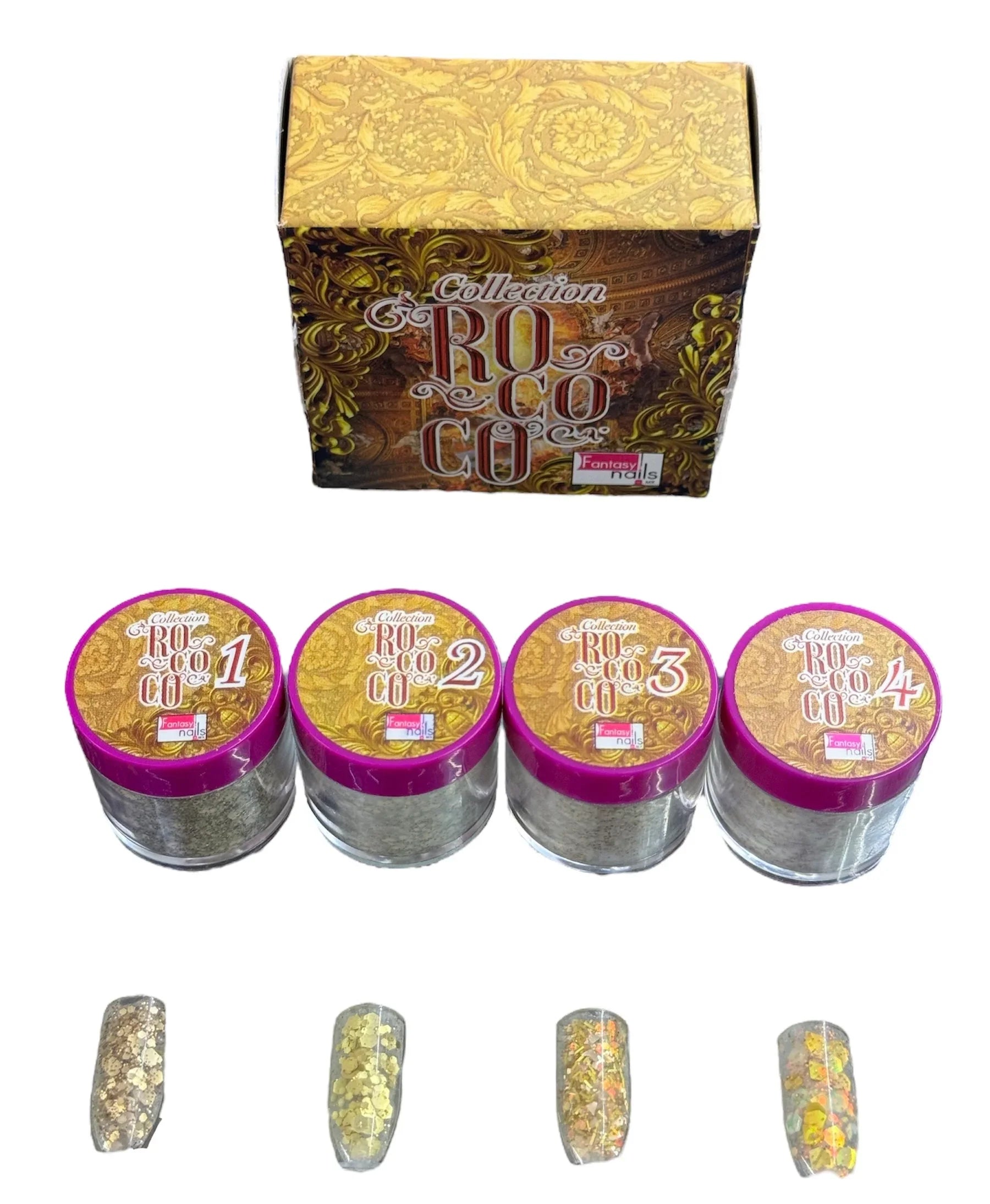 Acrílico Colección Roco Oro 4 pzas Fantasy Nails