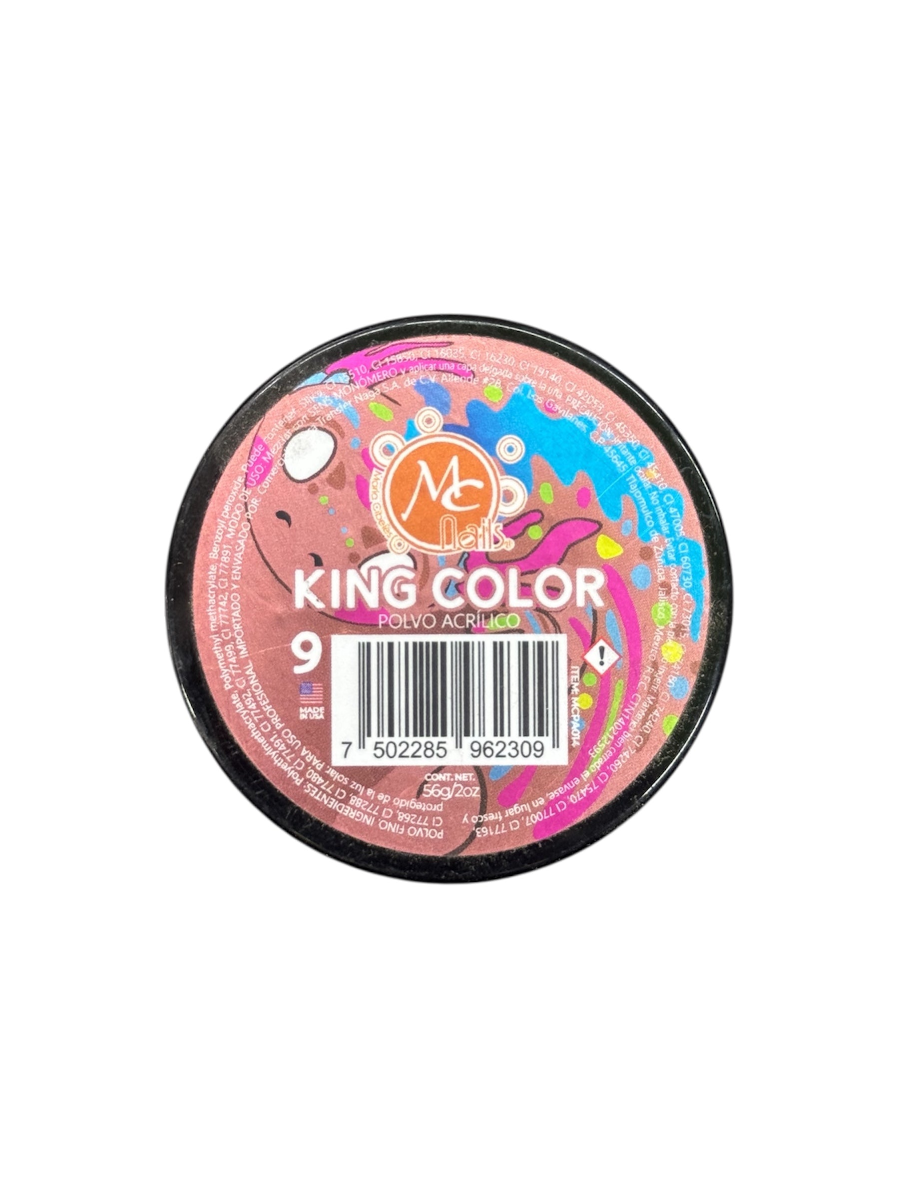 Polvo acrilico King Color maquillaje 2 oz #9 Mc Nails