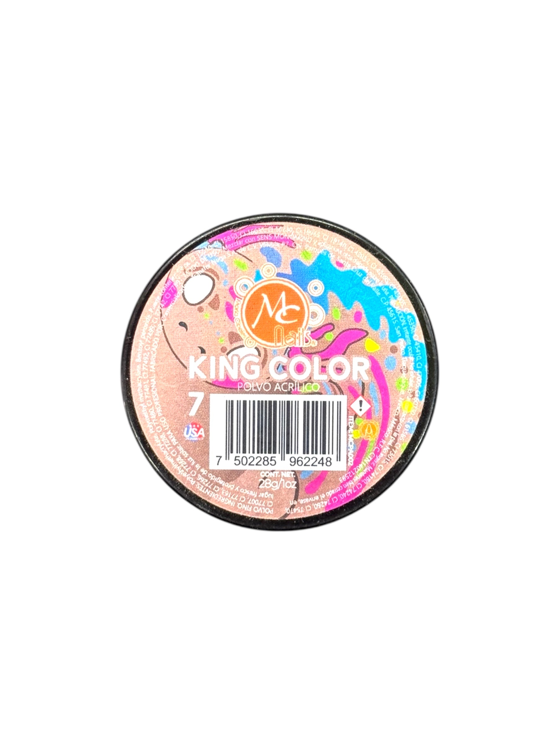 Polvo acrilico King Color maquillaje 1 oz #7 Mc Nails