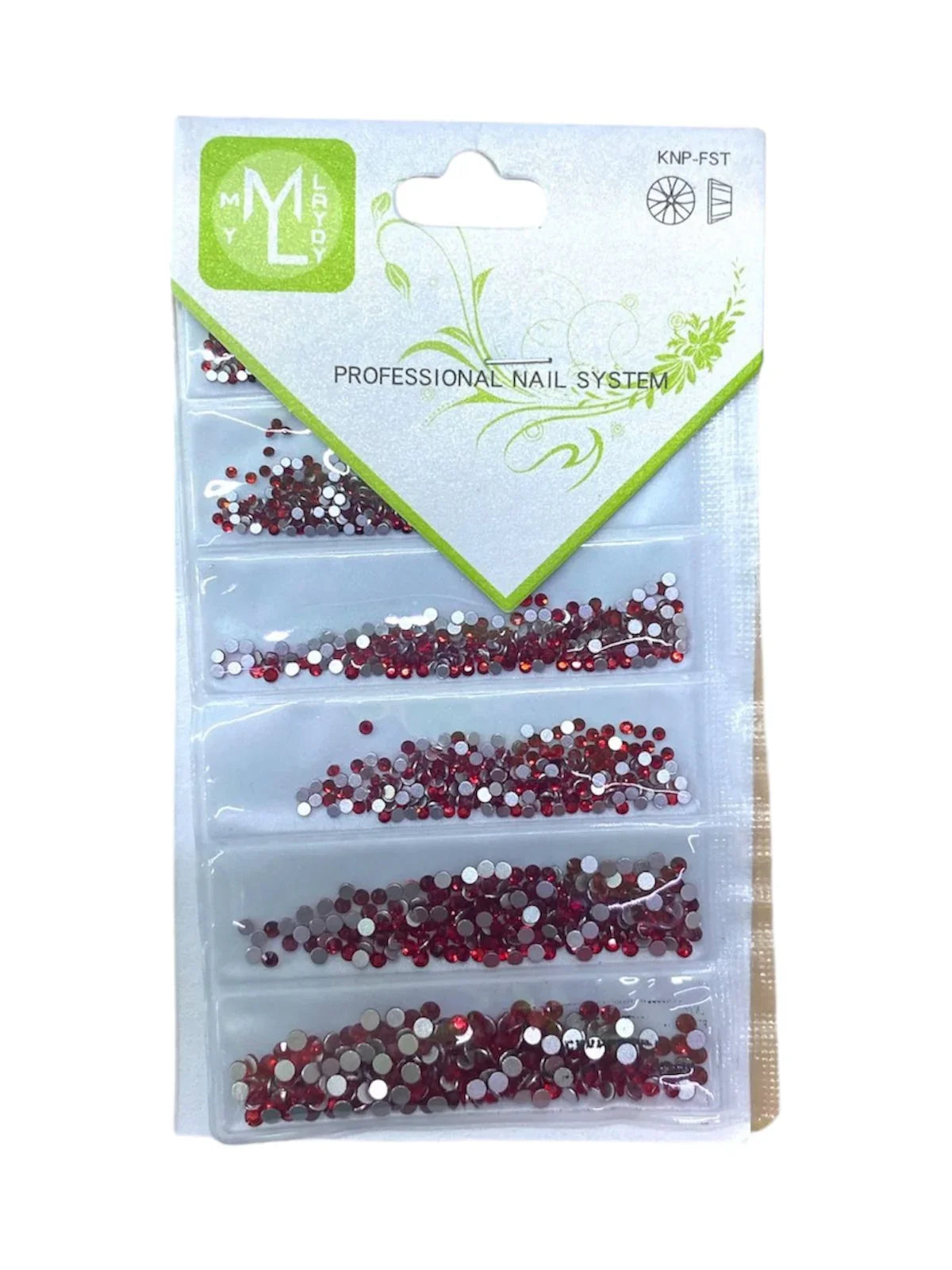 PIEDRA 6 TAMAÑOS ROJA ML NAILS