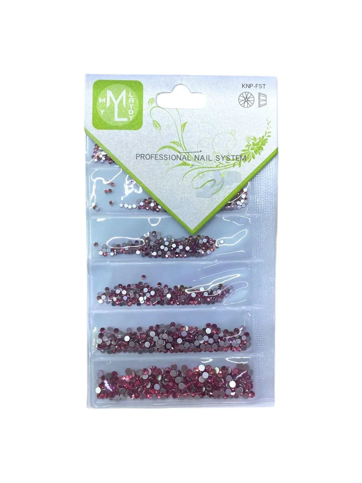 PIEDRA 6 TAMAÑOS ROSA ML NAILS