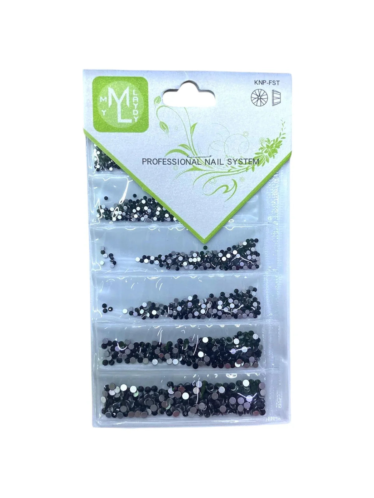 PIEDRA 6 TAMAÑOS NEGRO ML NAILS