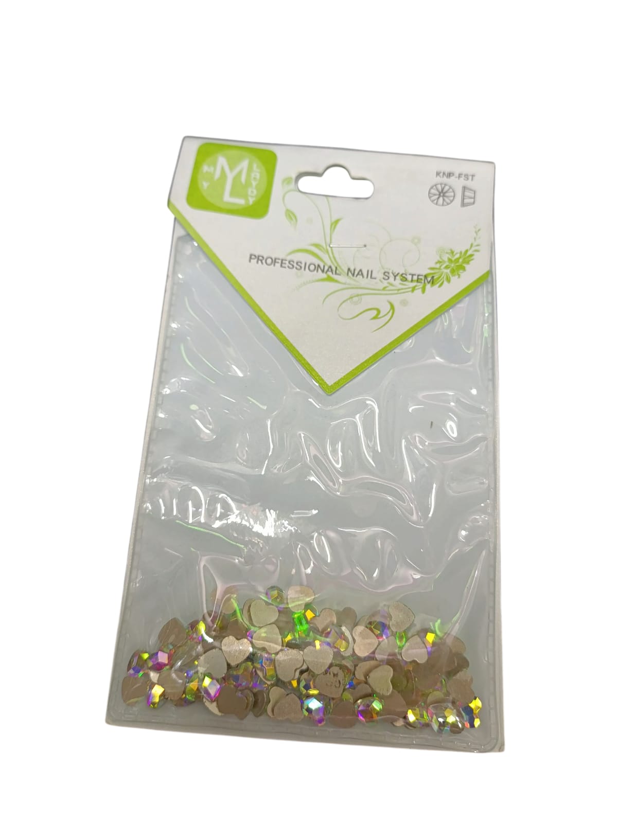 Piedra Corazones Plateada ML Nails